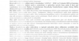 2025-ci il üzrə “ATENA” MMC-nin Maliyyə Hesabatları üzrə Auditor Rəyi